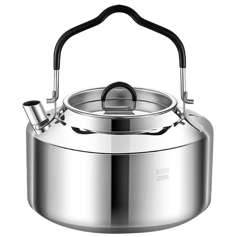 Camping Cooking Open Fire - Bollitore da campeggio portatile in acciaio