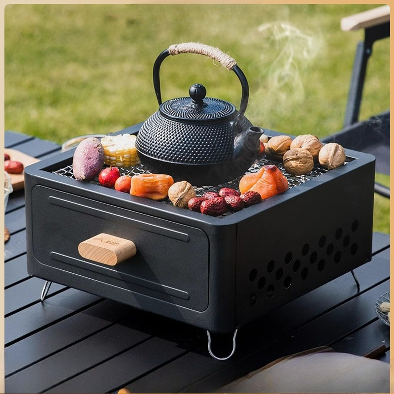 Camping Cooking Area - Griglia portatile a carbone per barbecue,