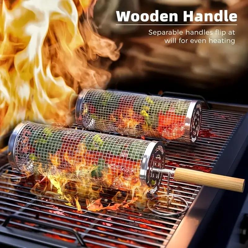 Camping Cooking Area - Cestello per Barbecue in Acciaio Inox,