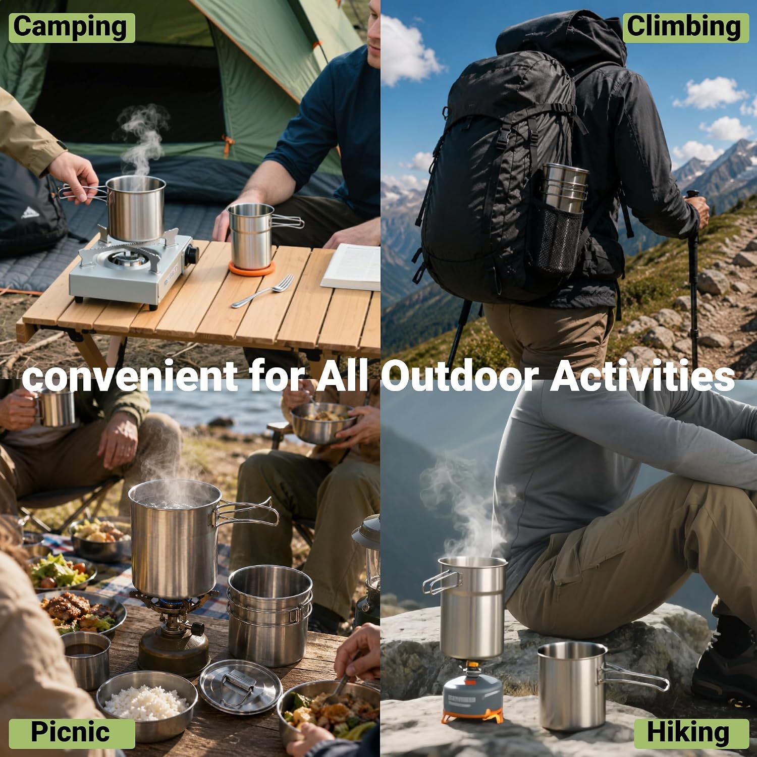 Tazze pieghevoli da campeggio, - Camping Cooking Backpack recensione e prezzo