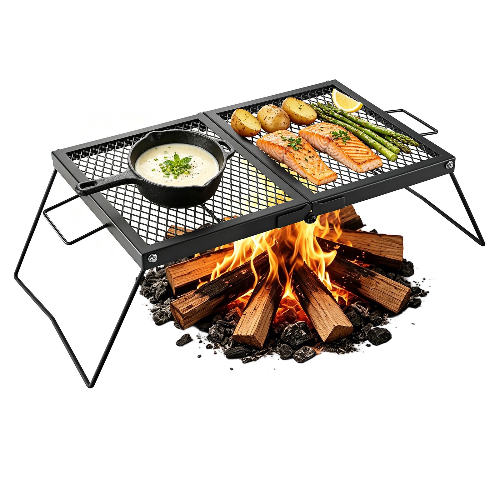 Griglia pieghevole per campegg - Camping Cooking Open Fire recensione e prezzo
