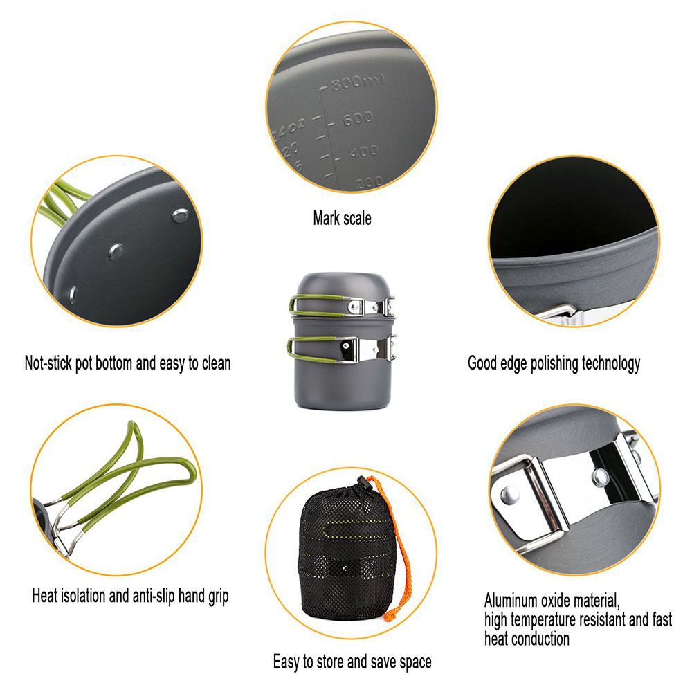 Pentole da campeggio ultralegg - Camping Cooking Kitchen Set recensione e prezzo