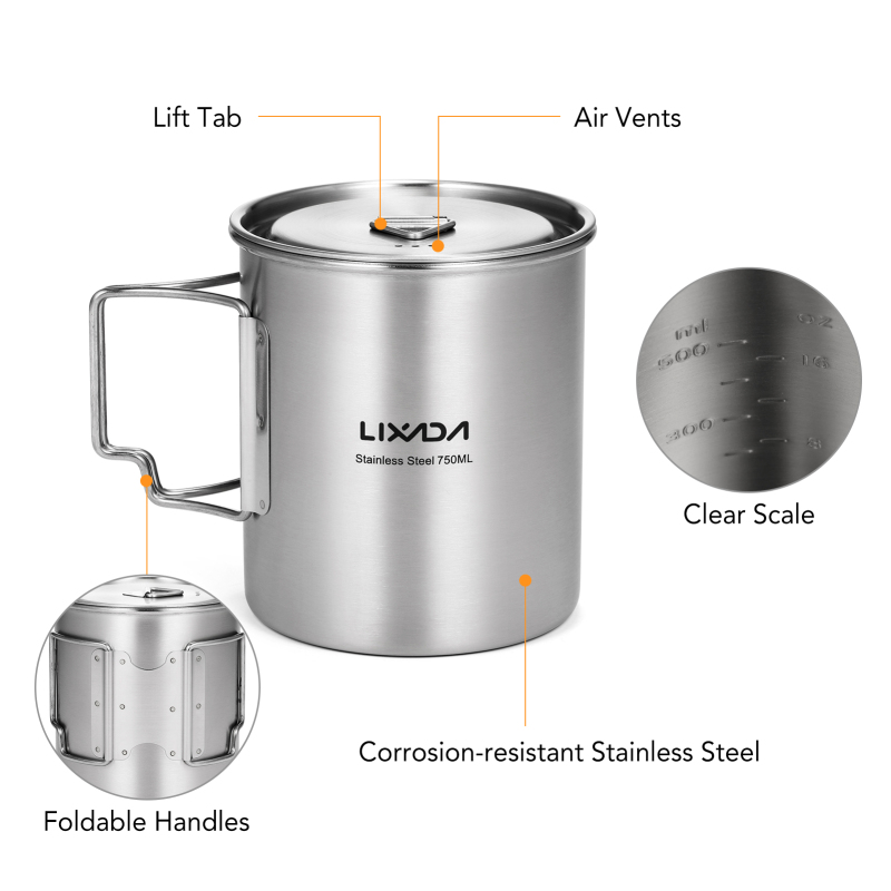 Lixada tazza da 750ml tazza da - Camping Cooking Backpack recensione e prezzo